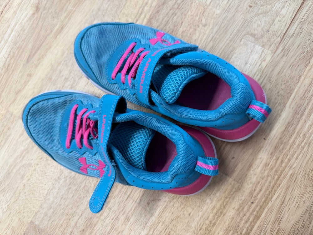 Under Armour Velcro Runners Pink Blue | Size 3 Youth - Nest and Sprout - Consignment