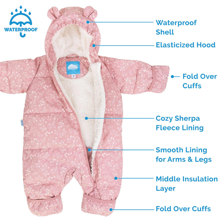 Jan & Jul Toasty Dry Puffy Baby Snowsuit | Size XL in Blue, M-XL in Pink Final Sale