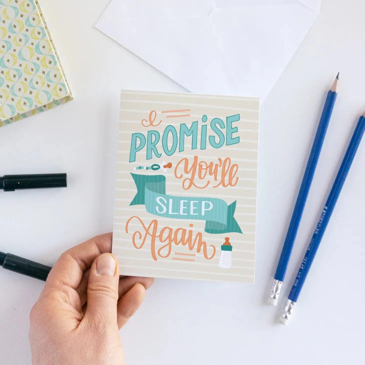I Promise You'll Sleep Again | New Baby Card - Nest and Sprout - Pedaller Designs