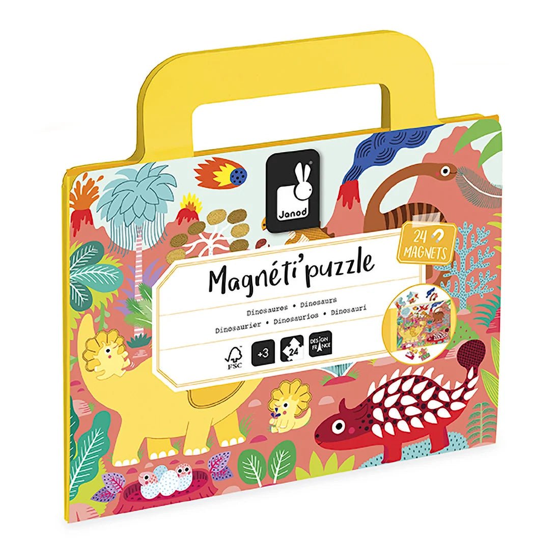 Janod Magneti'Puzzles – Dino (24 Pieces) - Nest and Sprout-Janod