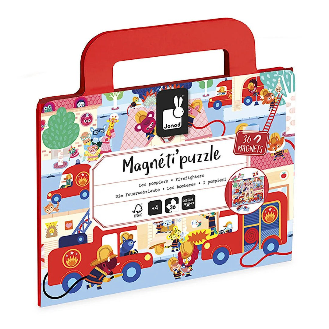 Janod Magneti'Puzzles – Firefighters (36 Pieces) - Nest and Sprout-Janod