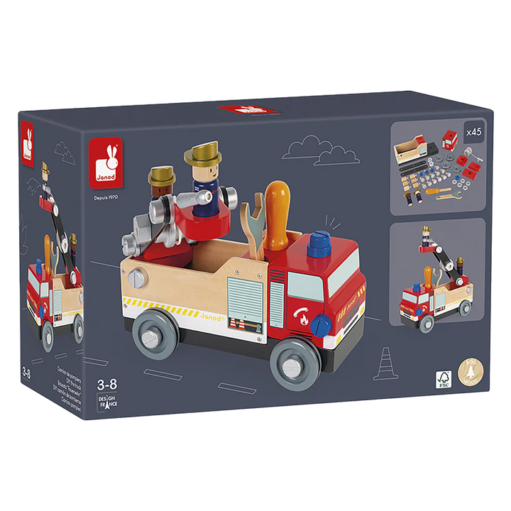 Janod Brico'Kids | Fire Truck to Build