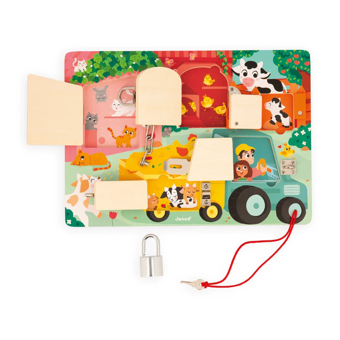 Janod Padlocks Board, Farm - Nest and Sprout - Janod