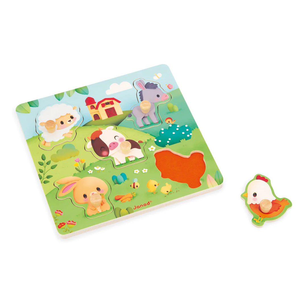 Janod Tractor Puzzle, Tactile