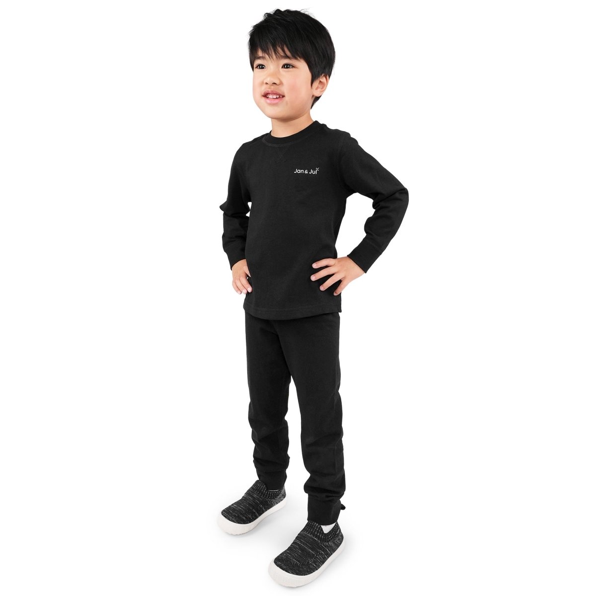 Jan & Jul Cotton Blend Thermal Base Layer Top | Black Sizes 8 - 12Y - Nest and Sprout - Jan & Jul