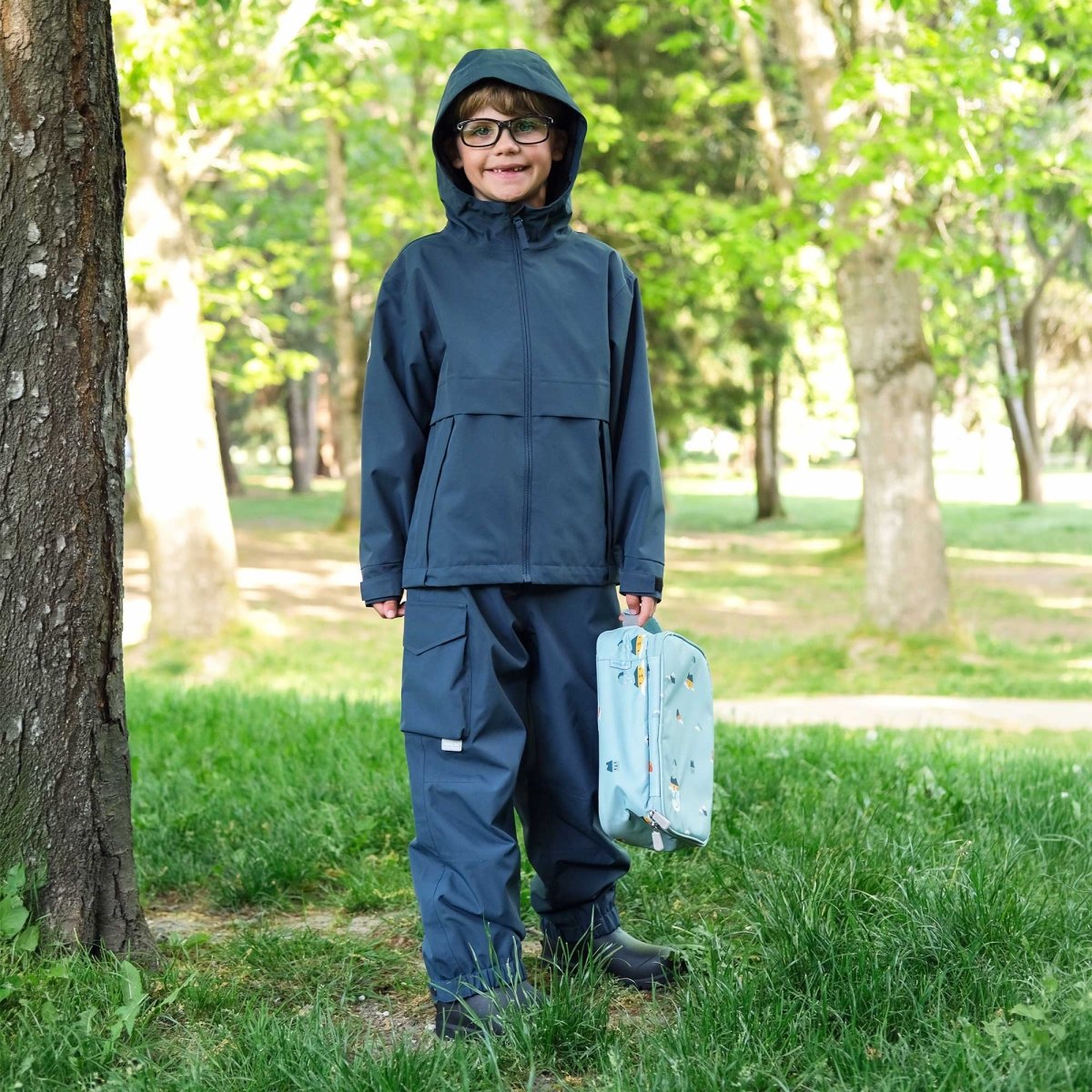 Jan & Jul Cozy-Dry Youth Rain Jacket (fleece lined) – Deep Sea - Nest and Sprout-Jan & Jul
