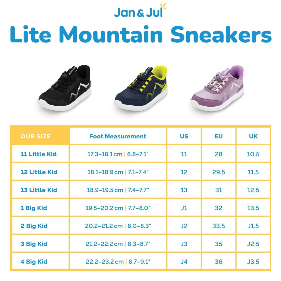 Jan & Jul Sneakers – Lite Mountain – Black - Nest and Sprout - Jan & Jul
