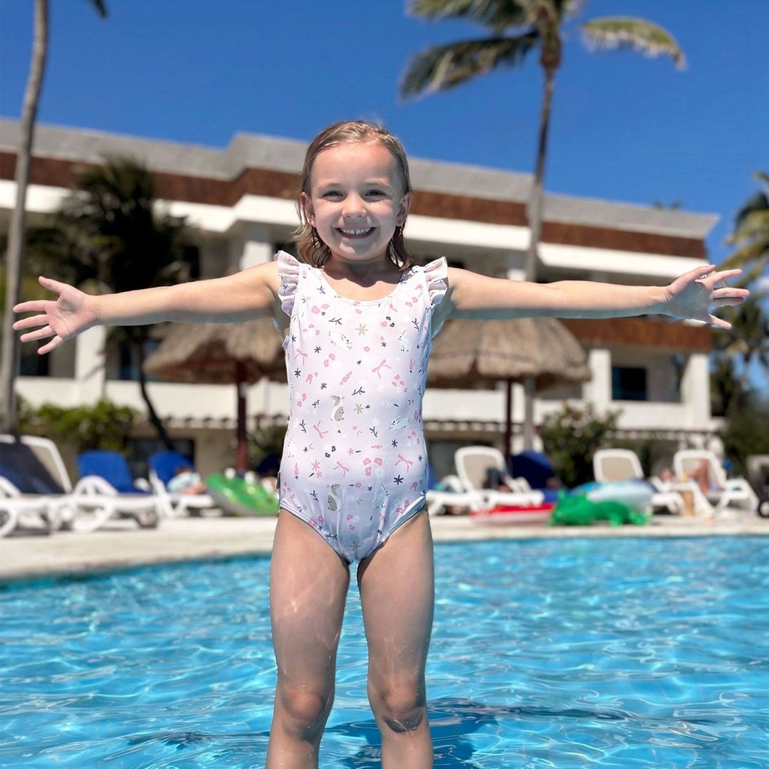 Jan & Jul Ruffle Swimsuit – Bunny Flowers - Nest and Sprout - Jan & Jul