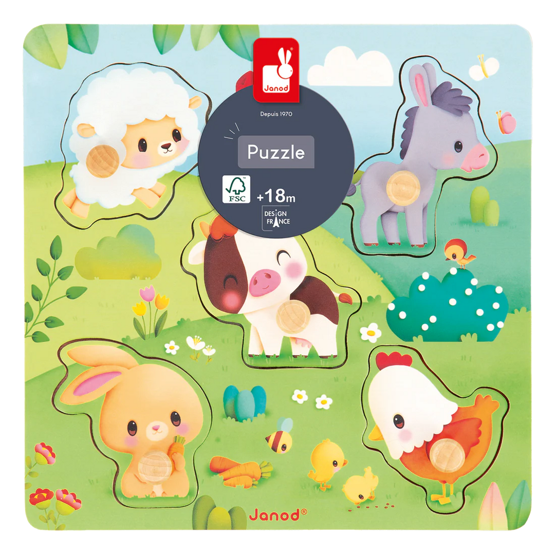 Janod Tractor Puzzle, Tactile