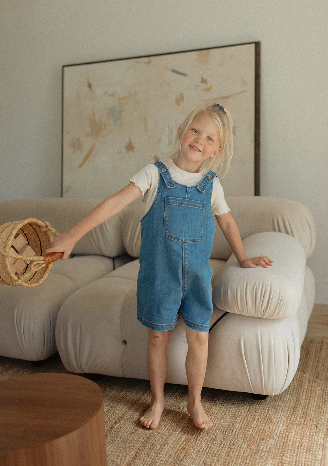 Jax & Lennon Kids Denim Shorts Overalls