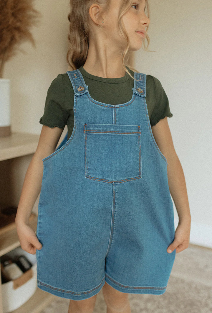 Jax & Lennon Kids Denim Shorts Overalls