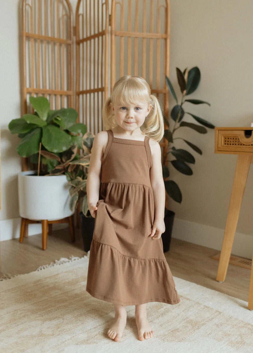 Jax & Lennon Kids Midi Dress – Cocoa Brown - Nest and Sprout - Jax & Lennon