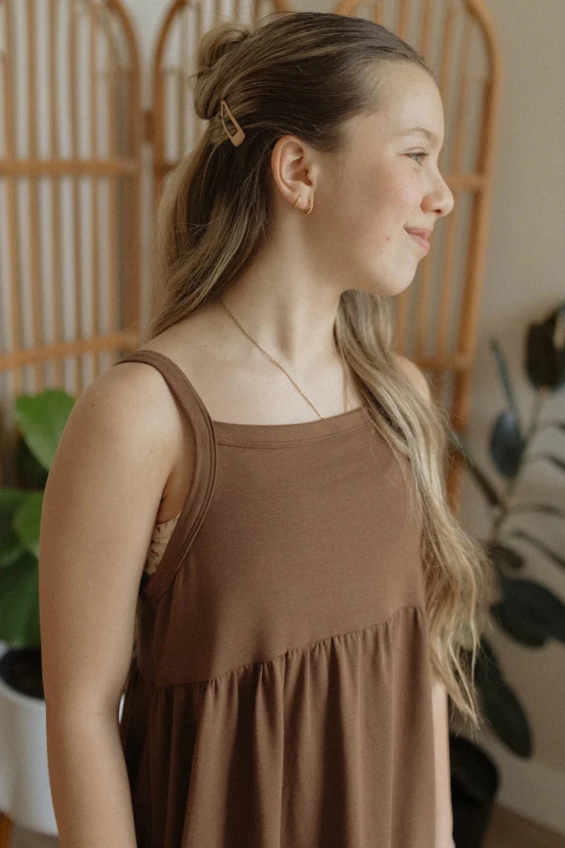 Jax & Lennon Youth Midi Dress – Cocoa Brown - Nest and Sprout - Jax & Lennon