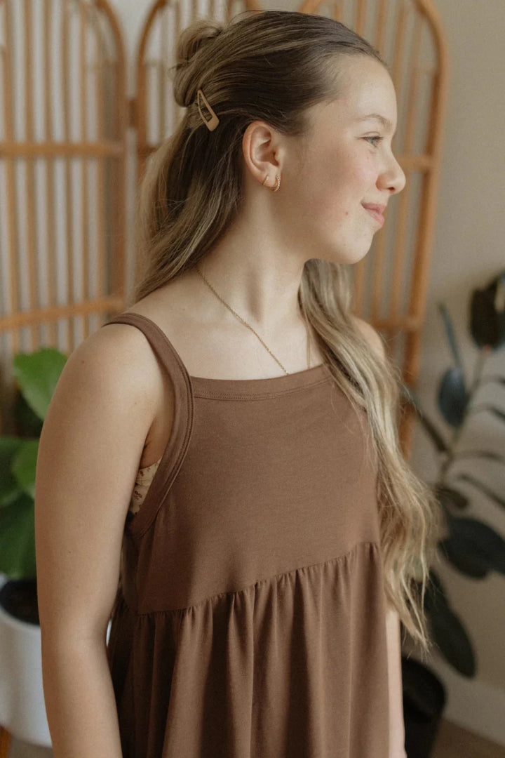 Jax & Lennon Youth Midi Dress – Cocoa Brown - Nest and Sprout - Jax & Lennon