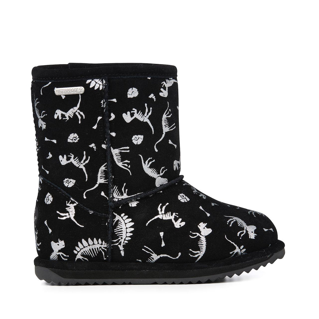 Image of a Reflective Dino Brumby | Waterproof Children's Winter Boot with dinosaurs in a reflective holloograph