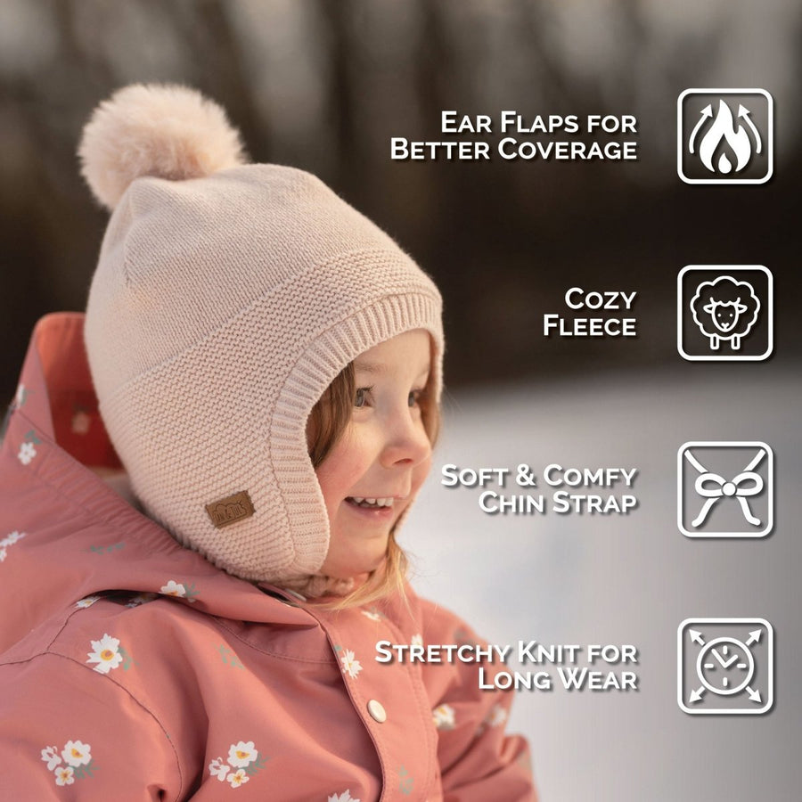 Jan & Jul Knit Pom-Pom Winter Hat – Light Pink - Nest and Sprout-Jan & Jul