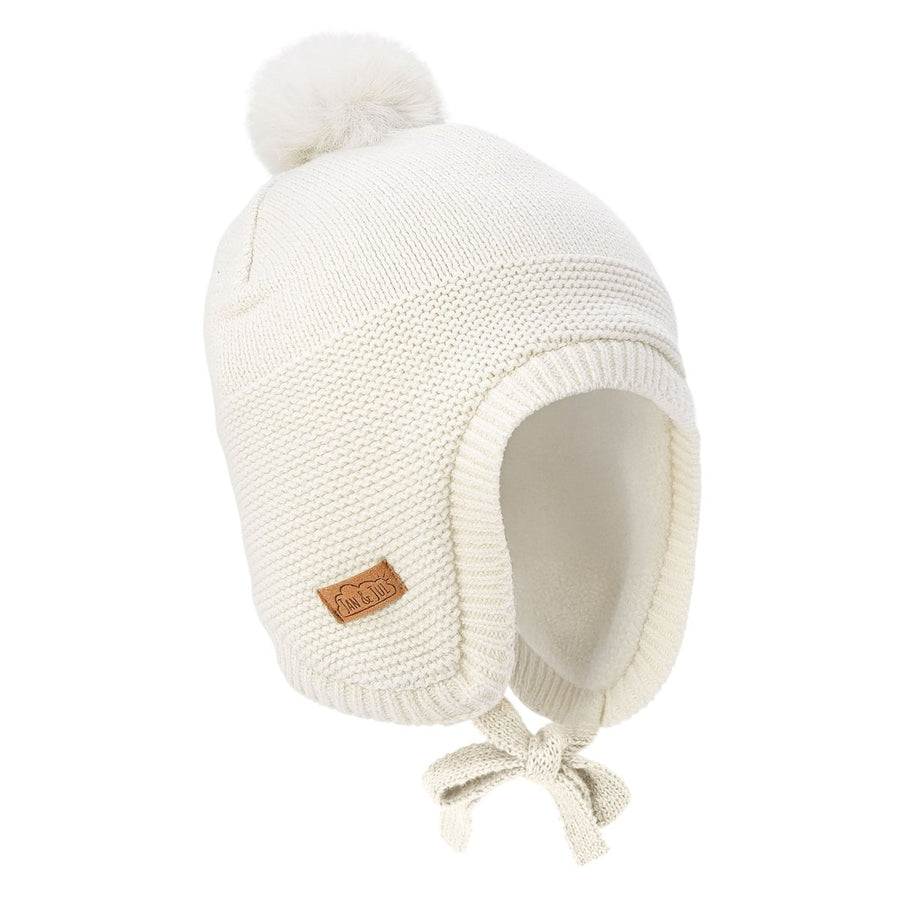 Jan & Jul Knit Pom-Pom Winter Hat – Vanilla Cream - Nest and Sprout-Jan & Jul