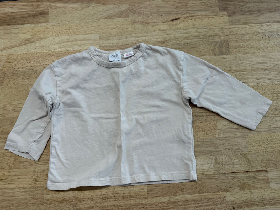 Zara Oversized Boxy Shirt Cream | Size 2–3Y