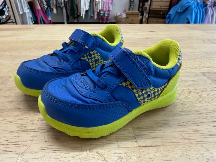 Saucony Monster Sneakers Neon Green Blue | Size 6 - Nest and Sprout - Consignment