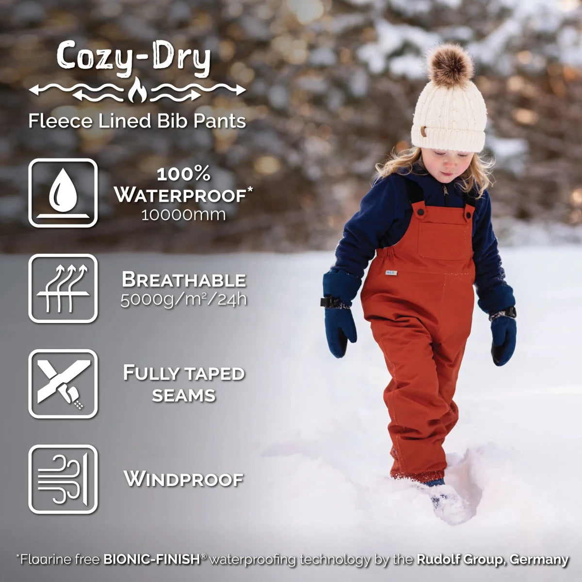 Kids Fleece Lined Rain Overalls | Space Dino - Nest and Sprout - Jan & Jul