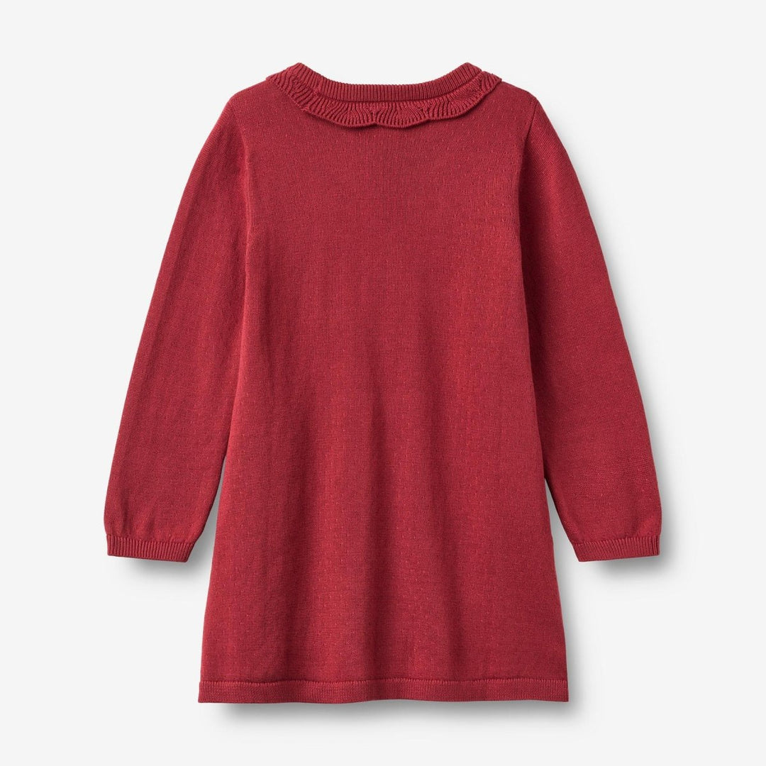 Wheat Knit Dress L/S Nannie – Red Cherry - Nest and Sprout-Wheat