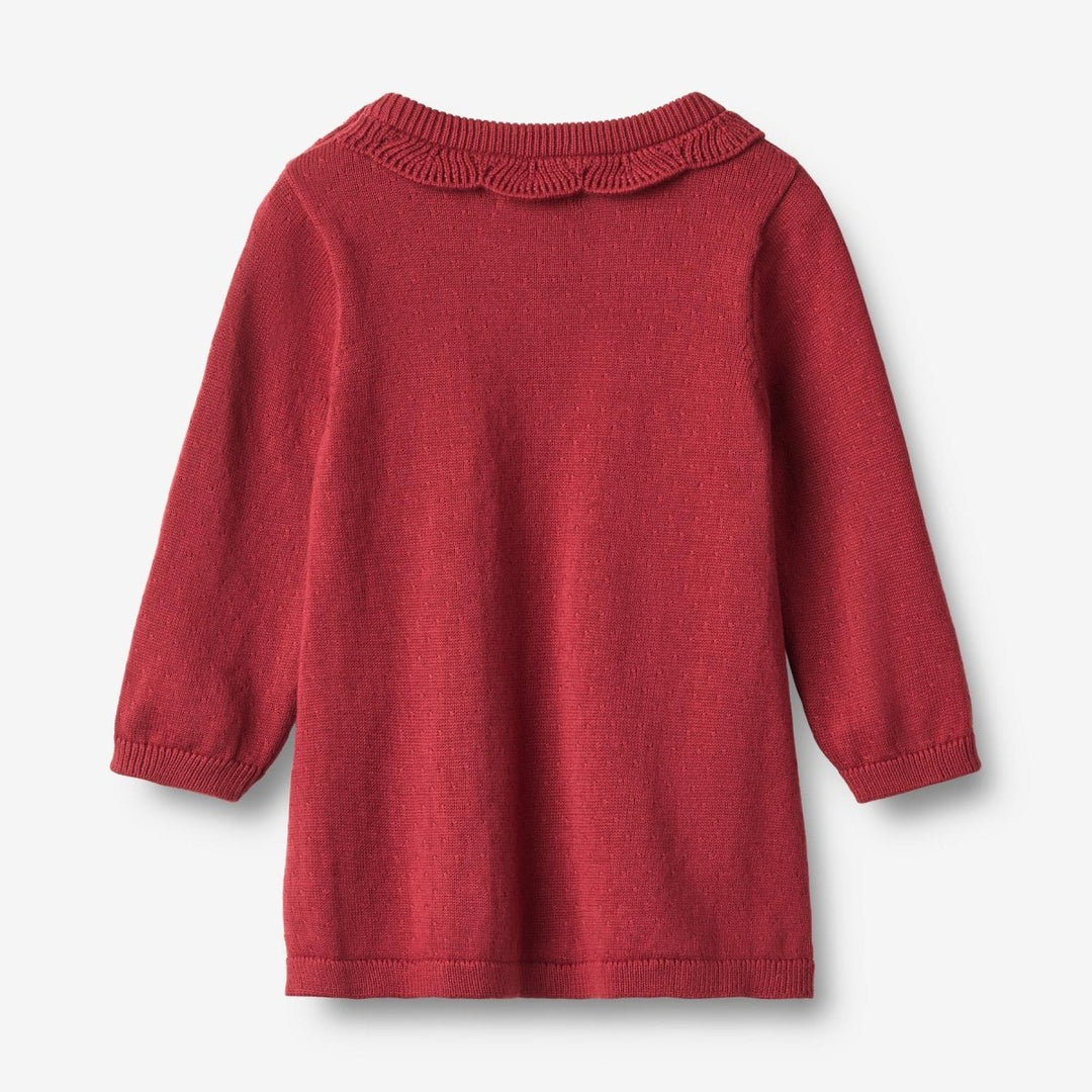 Wheat Knit Dress Nannie Baby – Red Cherry - Nest and Sprout-Wheat