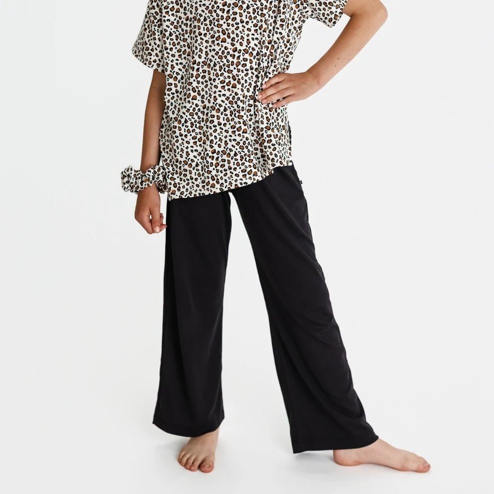 Little & Lively Pants – Youth Bamboo Wide Leg – Black - Nest and Sprout-Little & Lively