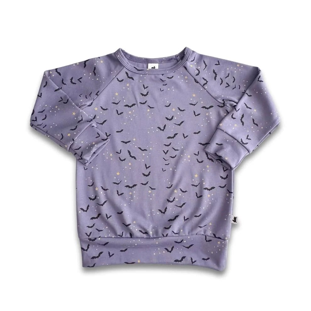 Little & Lively Sweatshirt – Bamboo Raglan Pullover – Batty Twilight - Nest and Sprout-Little & Lively