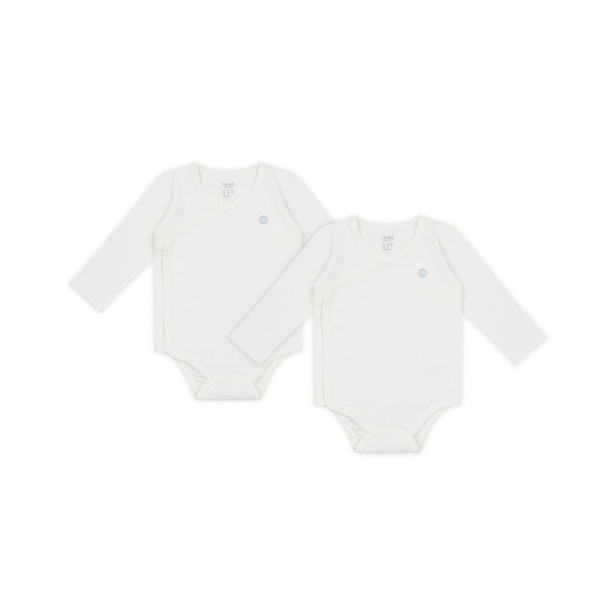 Basics Organic Cotton Ribbed Kimono Long Sleeve Onesie (2 Pack) - Nest and Sprout - Nest Designs
