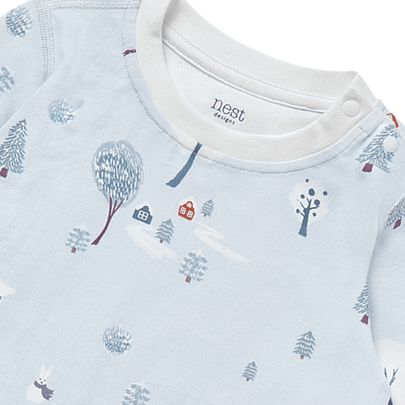 Nest Designs Organic Cotton Two-Piece PJ | Snowy Snuggles