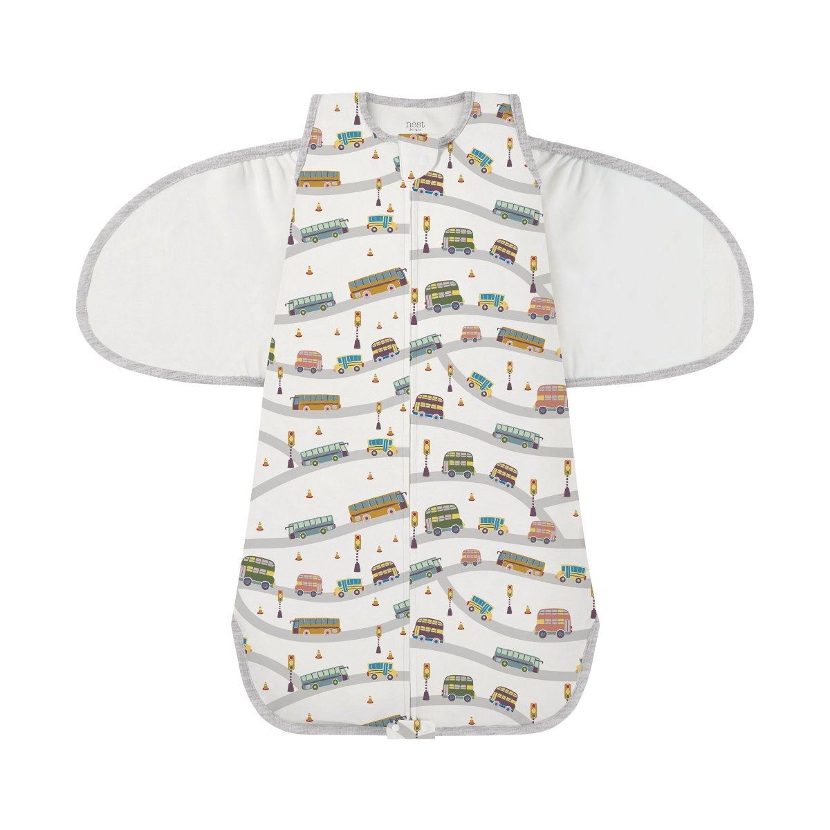 Nest Designs 1.0 TOG Swaddle Sleep Bag (WITH WINGS 1.5 TOG) – Wheels On The Bus - Nest and Sprout-Nest Designs