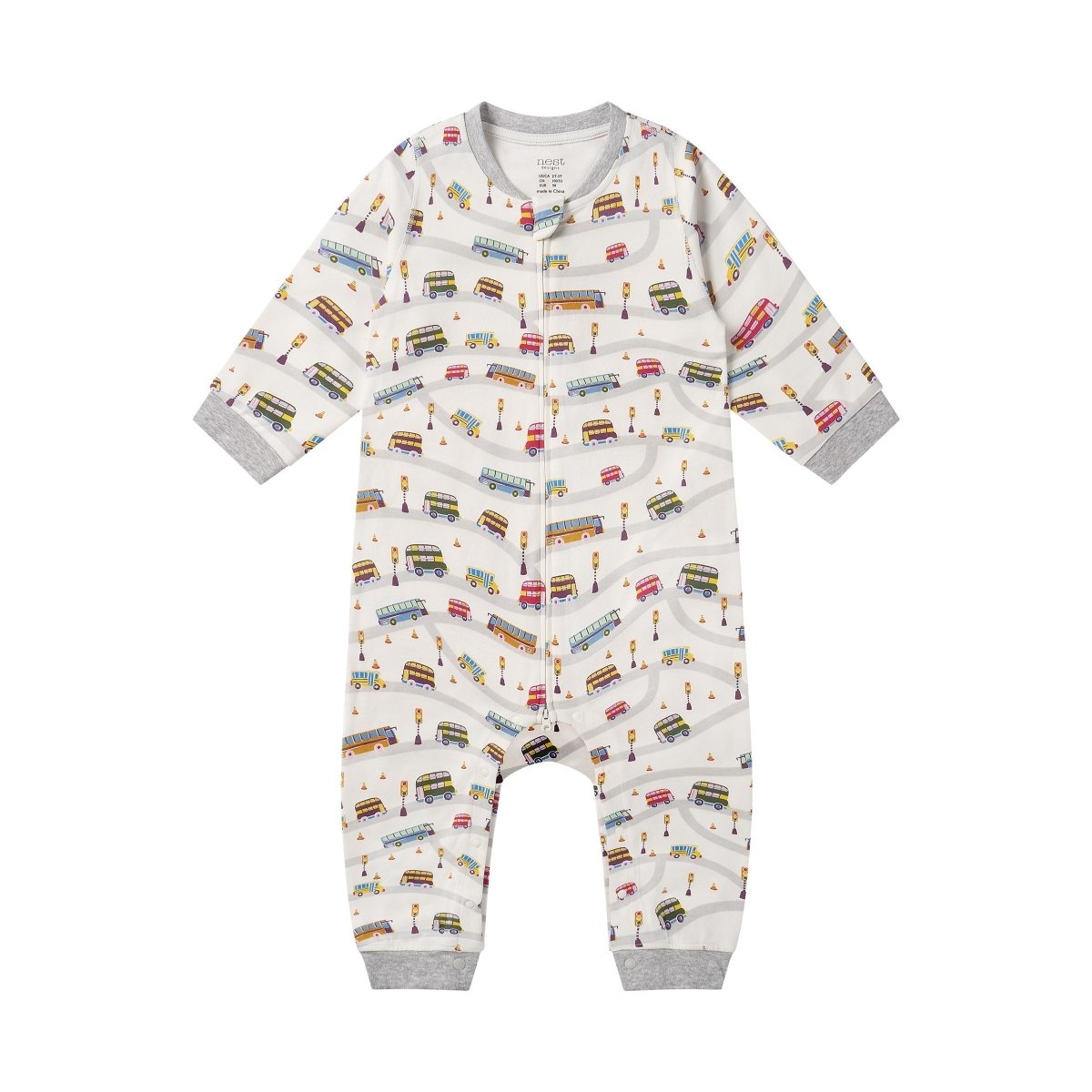 Nest Designs Long Sleeve Romper – Wheels On The Bus - Nest and Sprout-Nest Designs