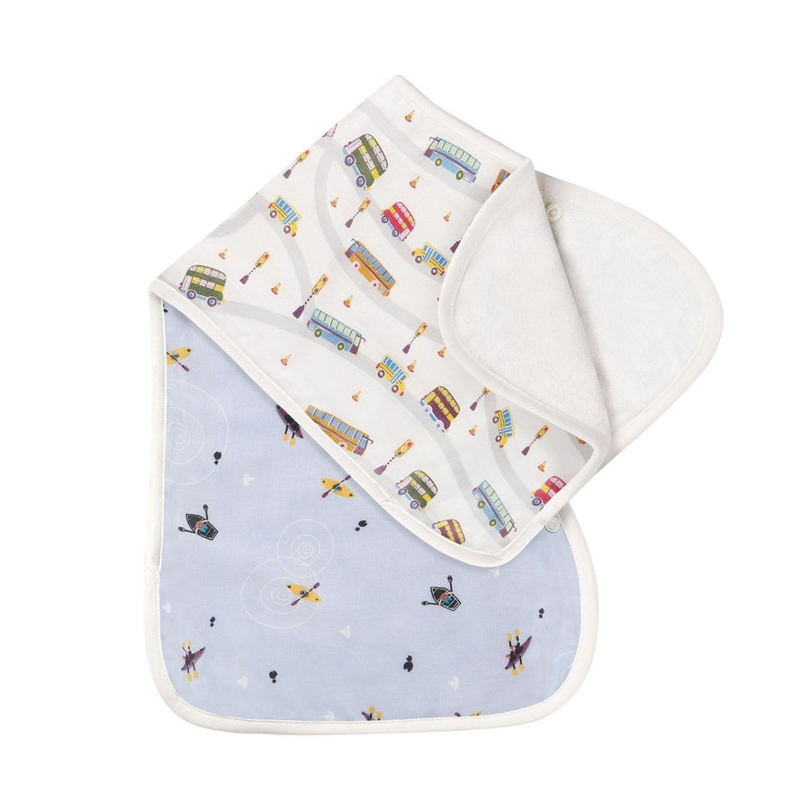 Nest Designs Burp 'N Bib (2 Pack) – Buses and Boats - Nest and Sprout-Nest Designs