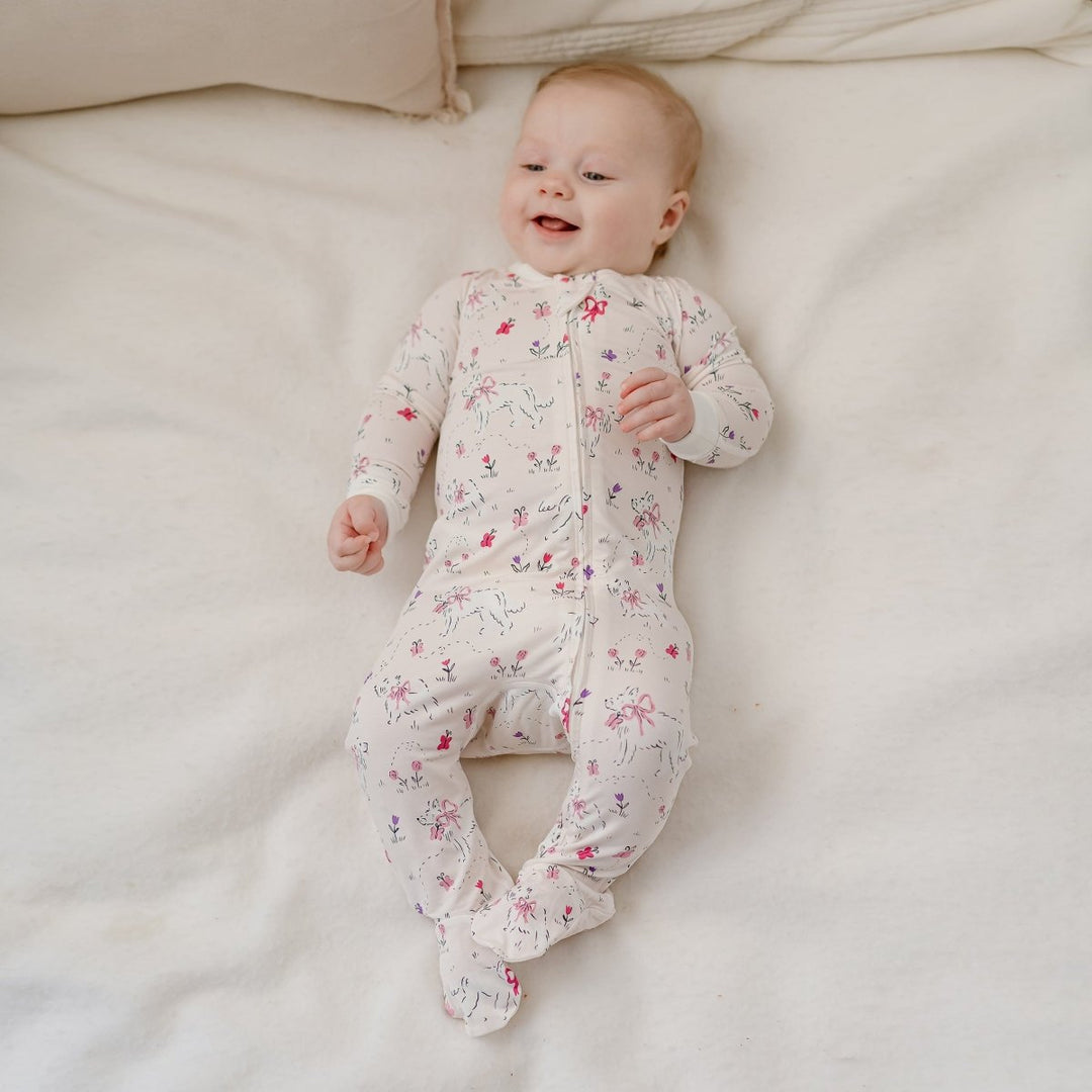 Nest Designs Footed Sleeper - Doggie Meadow (Newborn to 18M) - Nest and Sprout - Nest Designs