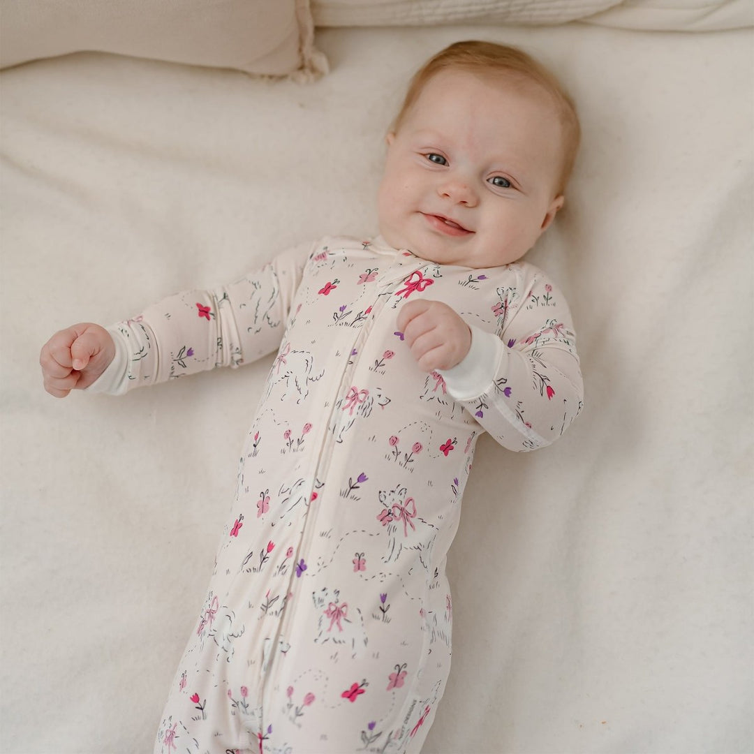Nest Designs Footed Sleeper - Doggie Meadow (Newborn to 18M) - Nest and Sprout - Nest Designs