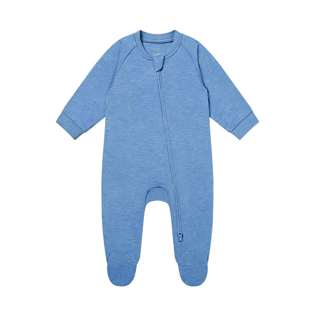 Nest Designs Long Sleeve Footed Sleeper – Azure Lake - Nest and Sprout - Nest Designs