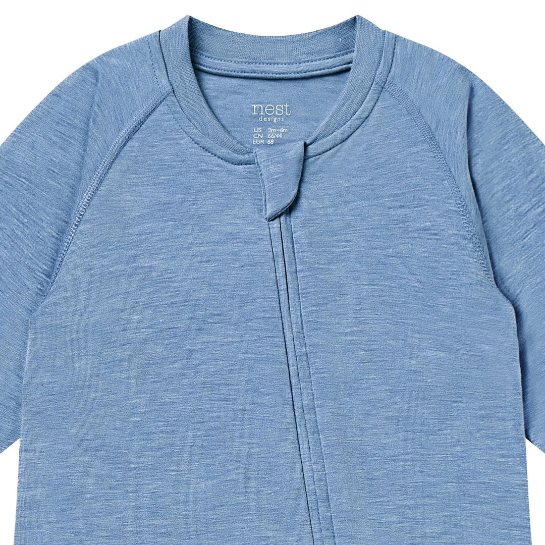 Nest Designs Long Sleeve Footed Sleeper – Azure Lake - Nest and Sprout - Nest Designs