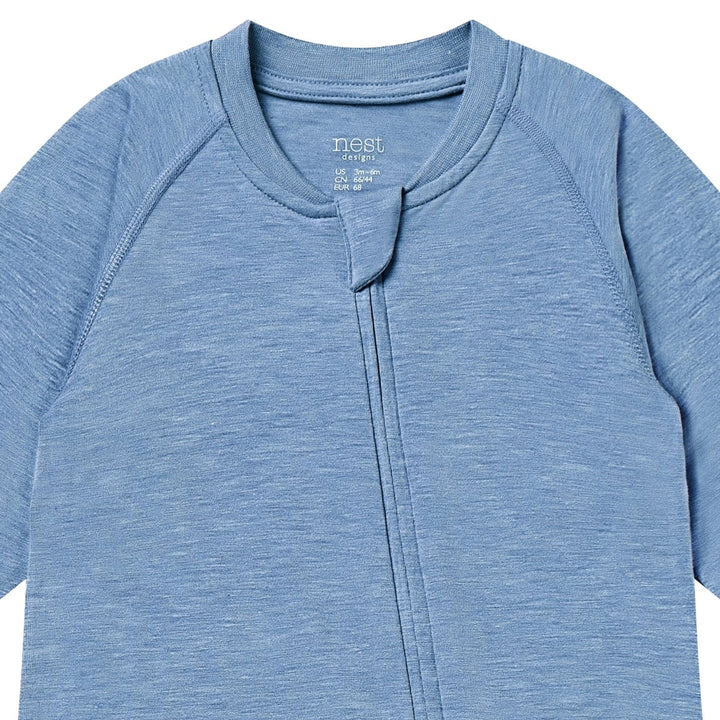 Nest Designs Long Sleeve Footed Sleeper – Azure Lake - Nest and Sprout - Nest Designs
