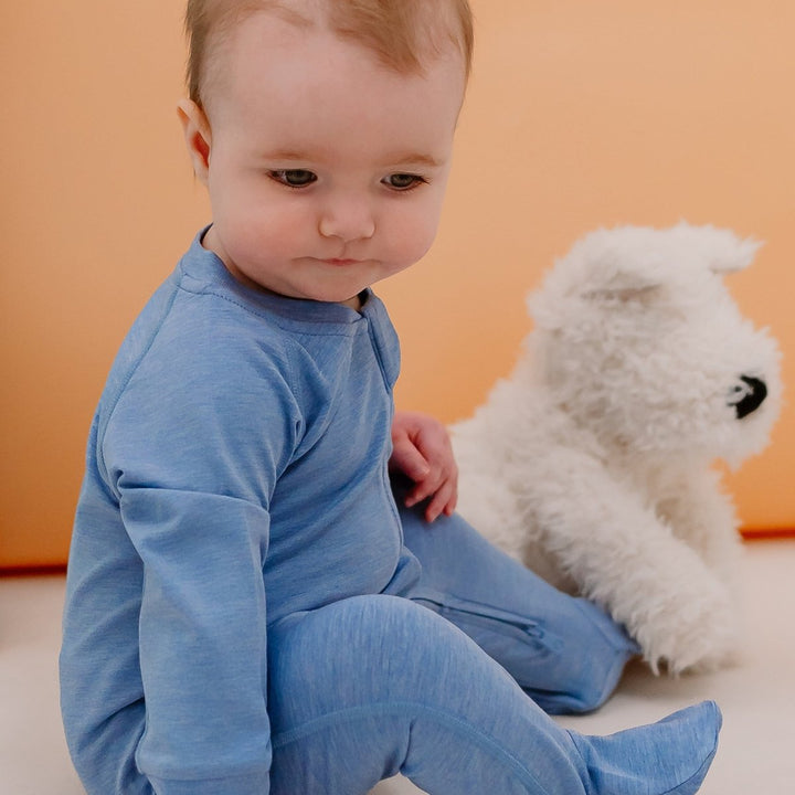 Nest Designs Long Sleeve Footed Sleeper – Azure Lake - Nest and Sprout - Nest Designs