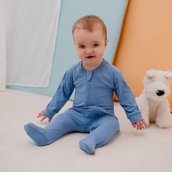 Nest Designs Long Sleeve Footed Sleeper – Azure Lake - Nest and Sprout - Nest Designs
