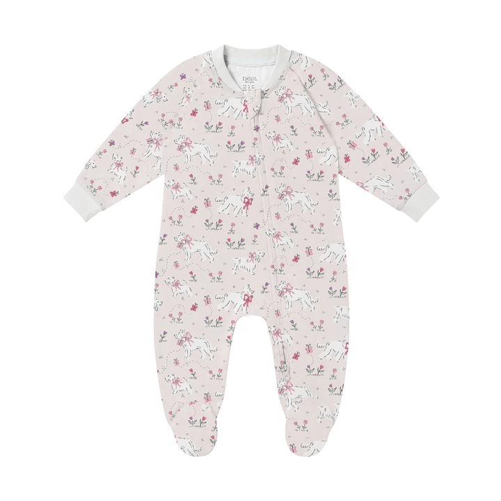 Nest Designs Footed Sleeper - Doggie Meadow (Newborn to 18M) - Nest and Sprout - Nest Designs