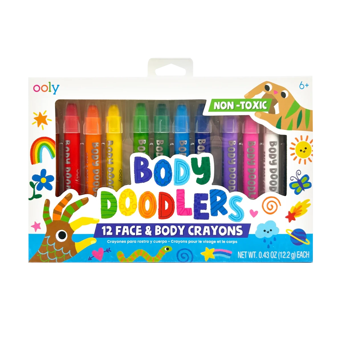 OOLY Body Doodlers: Face & Body Crayons (Set of 12) - Nest and Sprout-Ooly