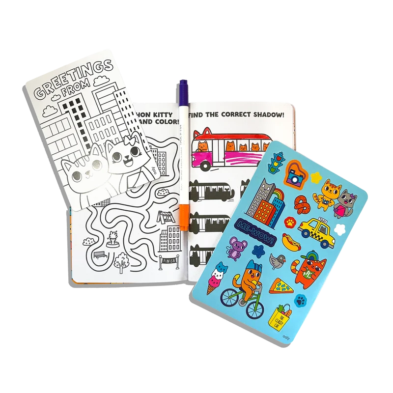 OOLY Let's Go!: Activity & Coloring Kit – Kitty In The City - Nest and Sprout-Ooly