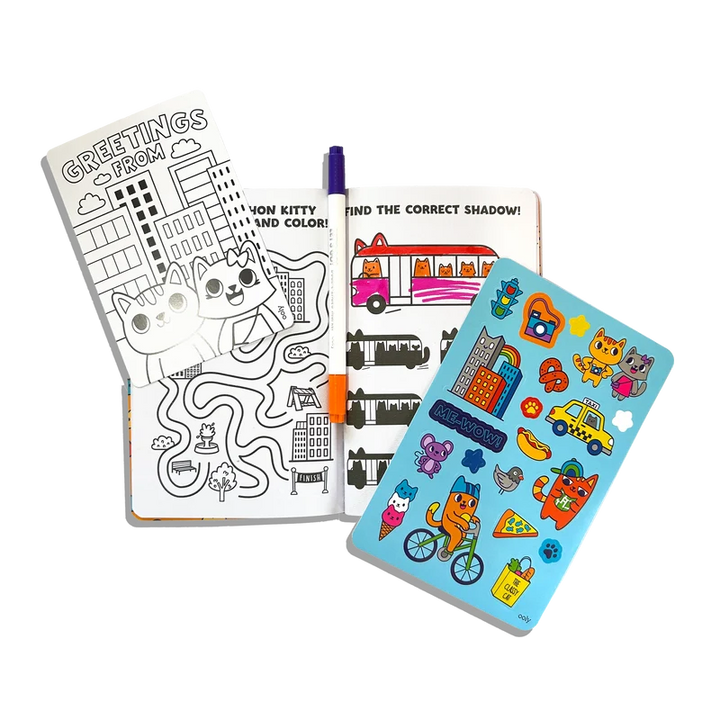 OOLY Let's Go!: Activity & Coloring Kit – Kitty In The City - Nest and Sprout-Ooly