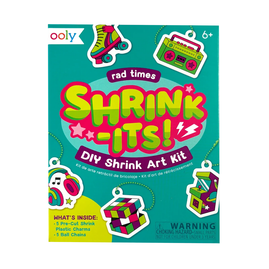 Shrink-Its! Mini DIY Shrink Art Kit - Rad Times - 5 Charms - Nest and Sprout-Ooly
