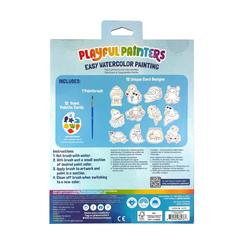 OOLY Playful Painters: Easy Watercolor Painting Kit – Ocean Pals - Nest and Sprout-Ooly
