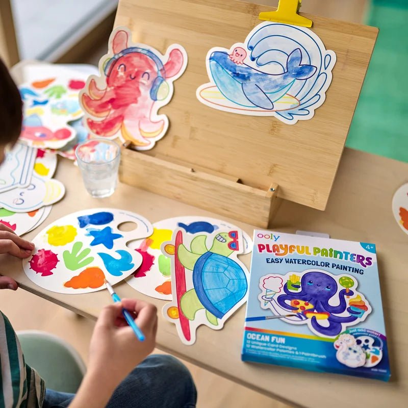 OOLY Playful Painters: Easy Watercolor Painting Kit – Ocean Pals - Nest and Sprout-Ooly