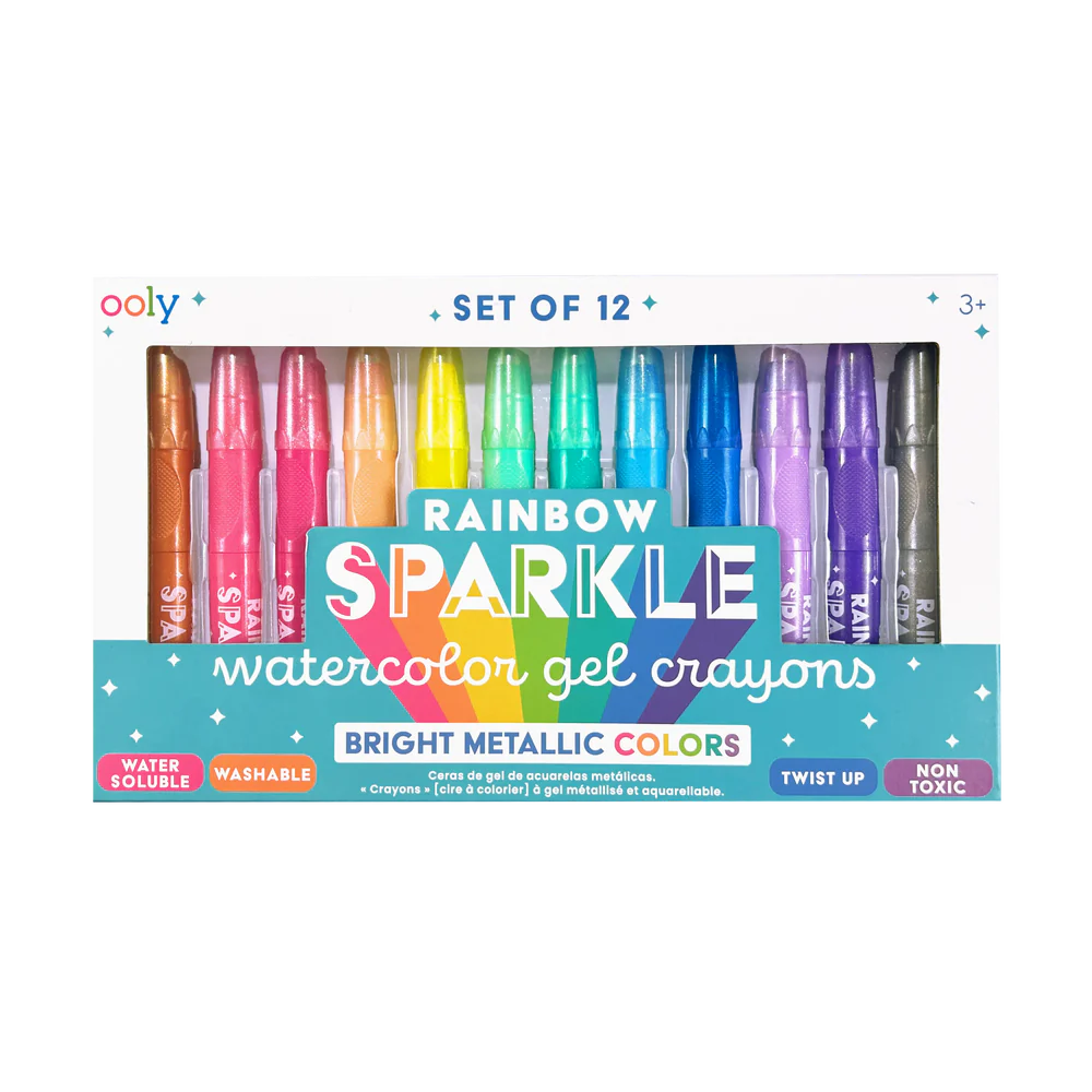 Rainbow Sparkle Metallic Watercolor  Gel Crayons