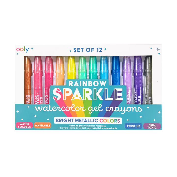 Rainbow Sparkle Metallic Watercolor  Gel Crayons