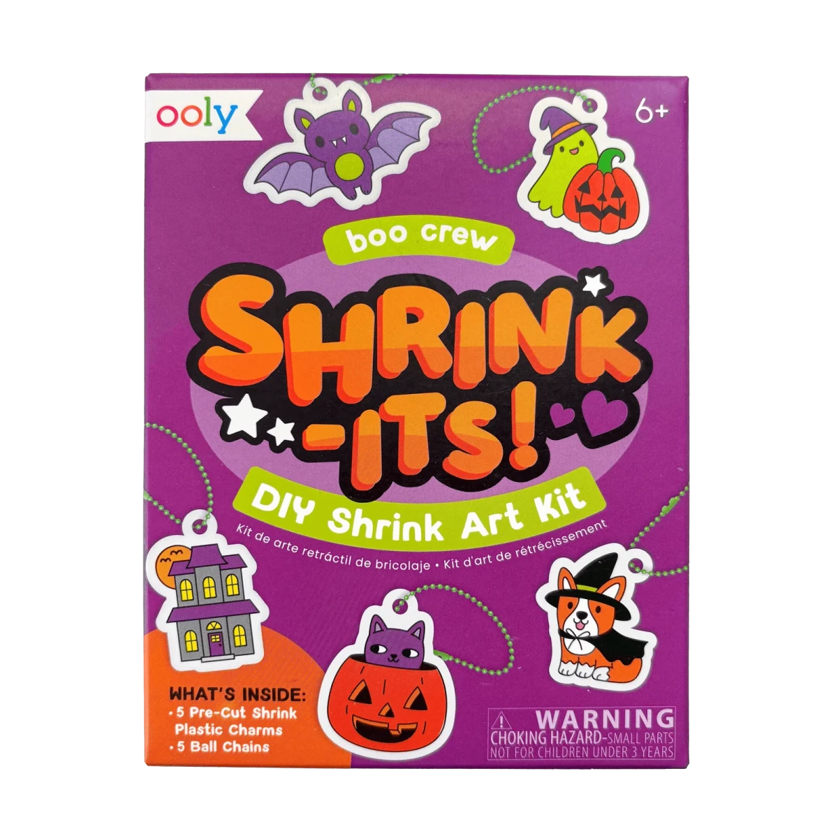 Shrink-Its! Mini DIY Shrink Art Kit - Boo Crew - 5 Charms - Nest and Sprout-Ooly